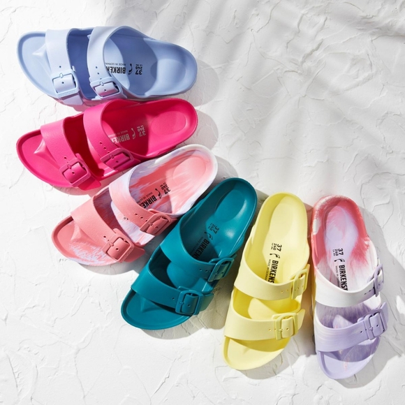 Yellow Birkenstock Arizona EVA Slide Sandal Make a splash wearing this sandal - Picture 2 of 9